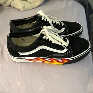 Men’s Size 10.5 Vans with Flame